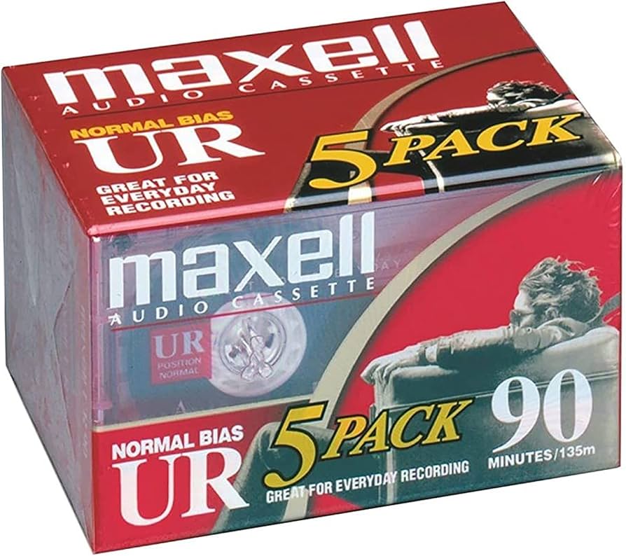 CASSETTES - MAXELL 5-PACK : UR-90 NORMAL BIAS AUDIO - CS