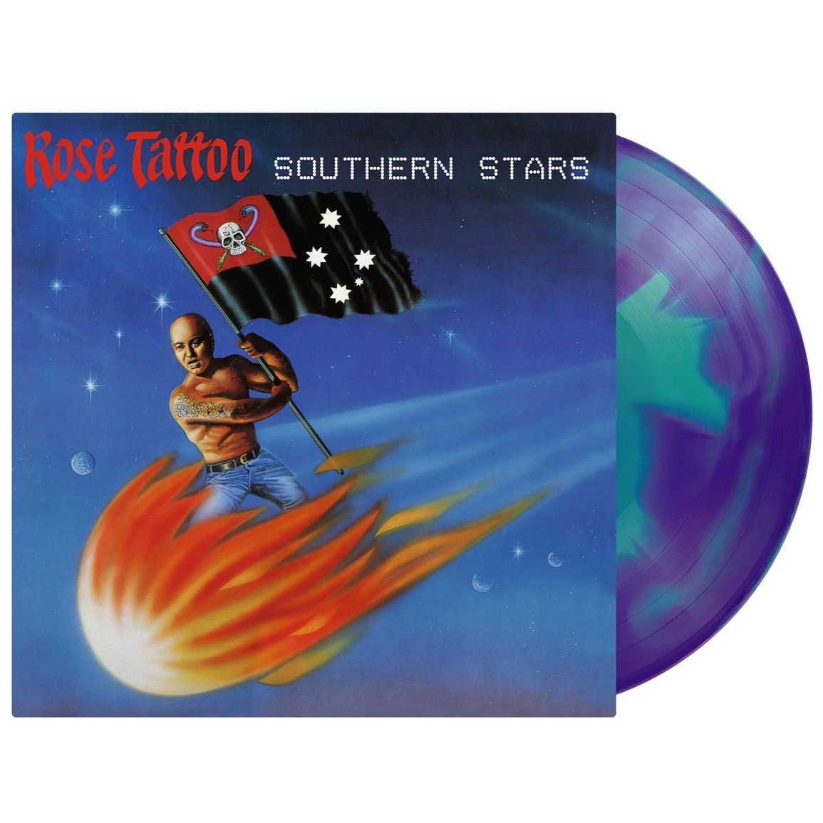 ROSE TATTOO - SOUTHERN STARS : TURQUOISE & BLUE SWIRL - LP