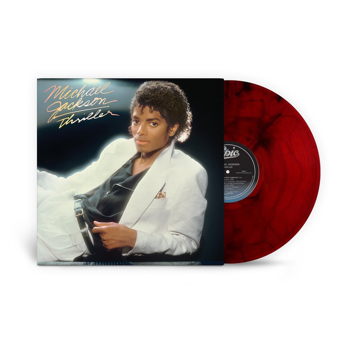 JACKSON, MICHAEL - THRILLER : RED & BLACK MARBLE VINYL - LP