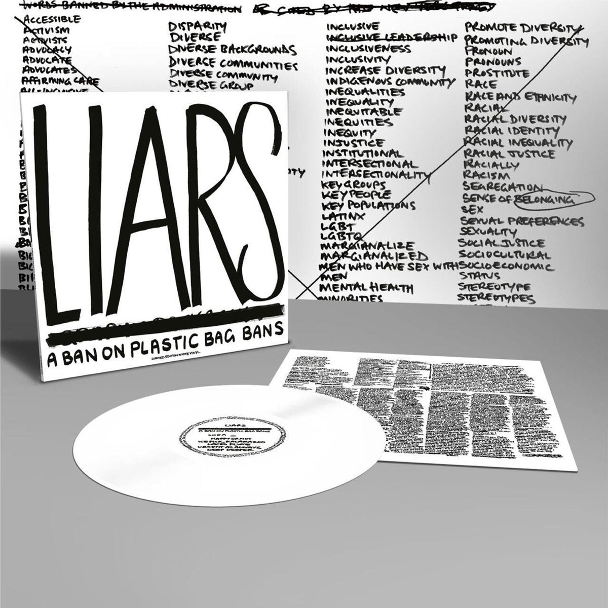 LIARS - BAN ON PLASTIC BAG BANS : WHITE VINYL - LP