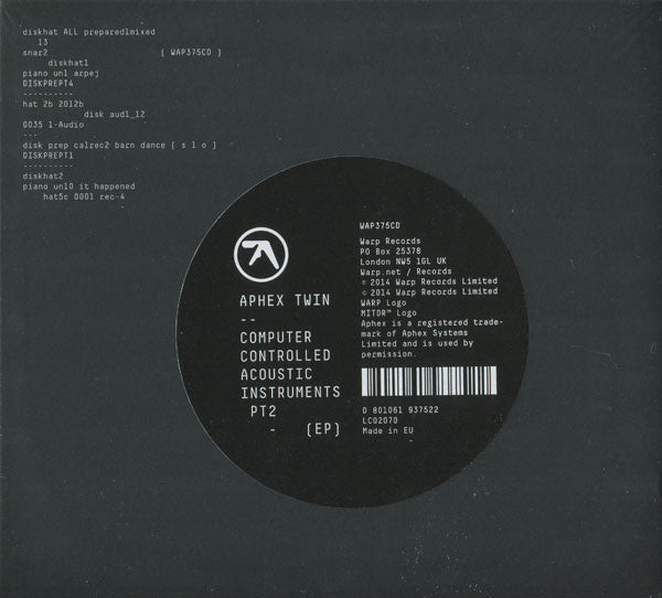 APHEX TWIN - COMPUTER CONTROLLED ACOUSTIC ... - CD