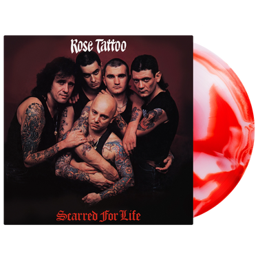 ROSE TATTOO - SCARRED FOR LIFE : RED & WHITE SWIRL - LP