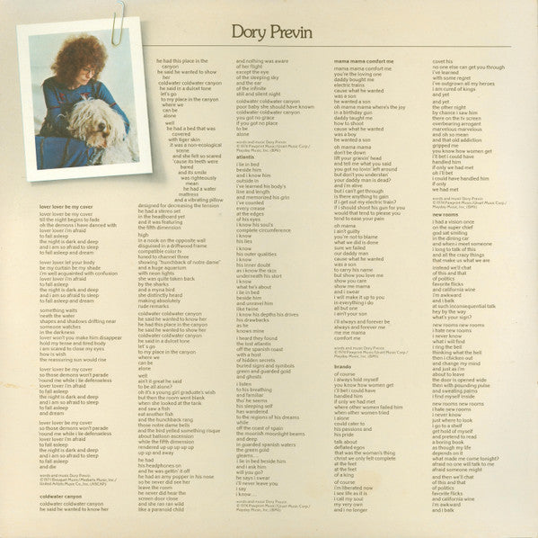 PREVIN, DORY - DORY PREVIN (US PRESS) - LP