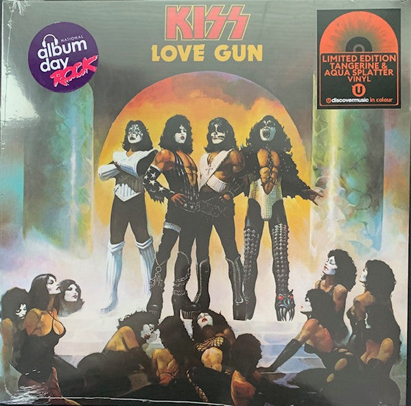 KISS - LOVE GUN : TANGERINE & AQUA SPLATTER - LP