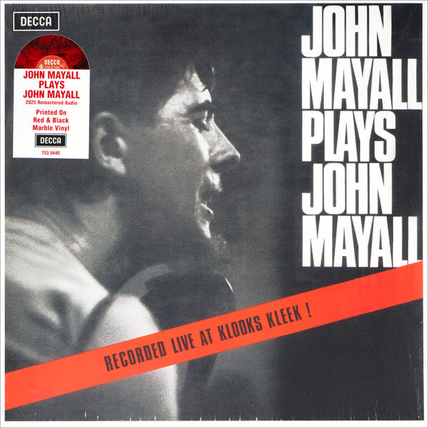 MAYALL, JOHN / BLUESBREAKERS - PLAYS JOHN MAYALL : RED/BLACK MARBLE - LP