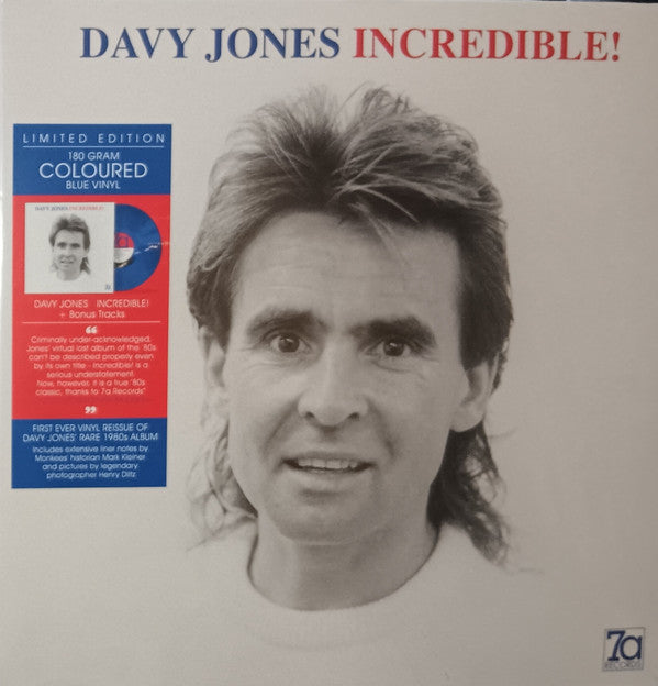 JONES, DAVY - INCREDIBLE! : BLUE VINYL - LP