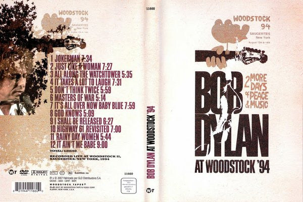 ボブディラン Woodstock94 DYLAN, BOB - AT WOODSTOCK 94 - DVD – Red Eye Records