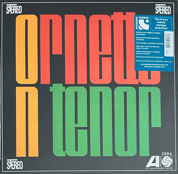 COLEMAN, ORNETTE - ORNETTE ON TENOR : SPEAKERS CORNER - LP