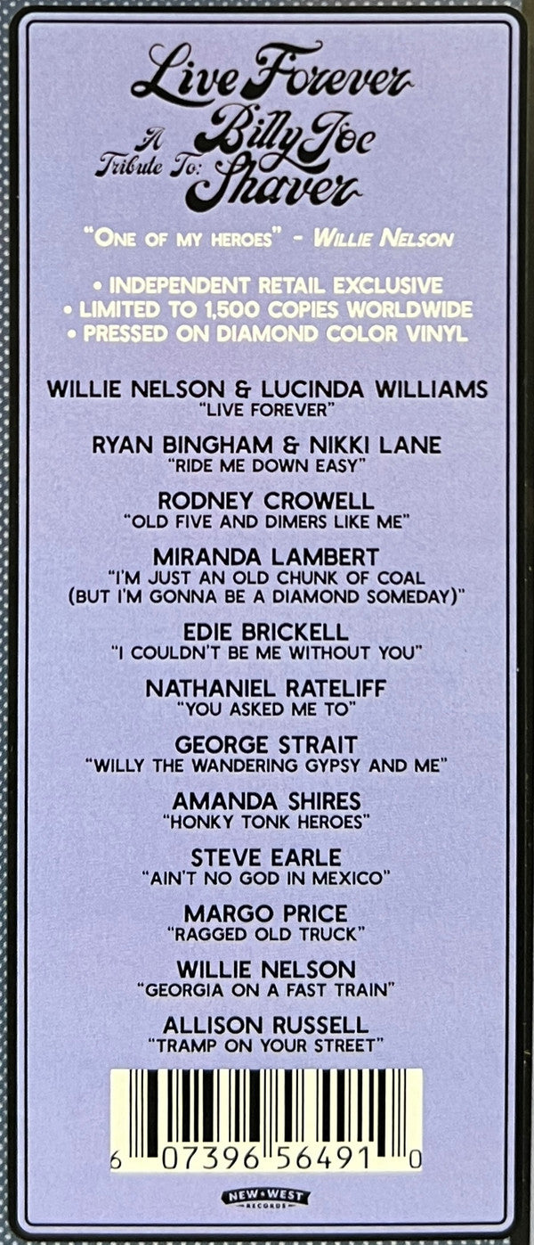 SHAVER, BILLY JOE / TRIBUTE - LIVE FOREVER : TRIBUTE TO BILLY JOE - LP