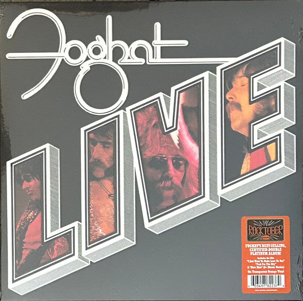 FOGHAT - LIVE : TRANSLUCENT ORANGE VINYL (2024) - LP