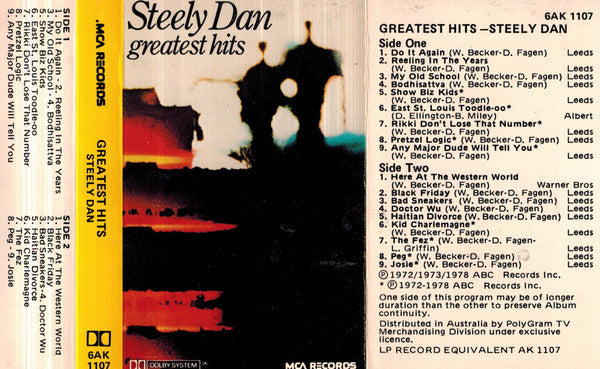 STEELY DAN - GREATEST HITS: 1972-1978 (CASSETTE) - CS