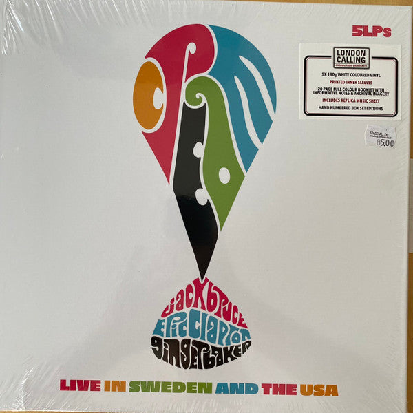 CREAM - LIVE IN SWEDEN & USA: 5LP WHITE VINYL - LP