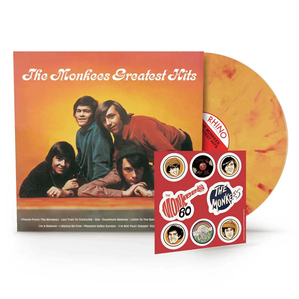 MONKEES - GREATEST HITS : YELLOW FLAME + STICKERS - LP