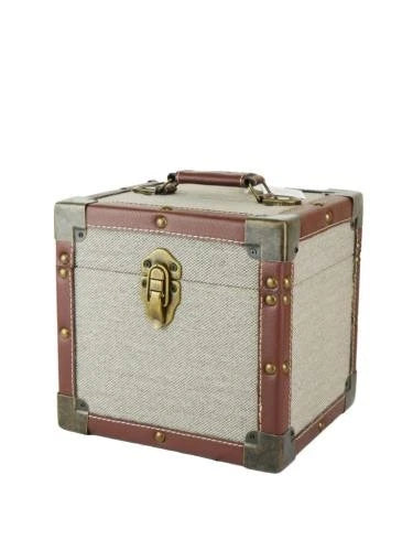 RECORD CARRYING CASE - 7" SINGLES 50 RECORD CASE : TAN FABRIC - ACC