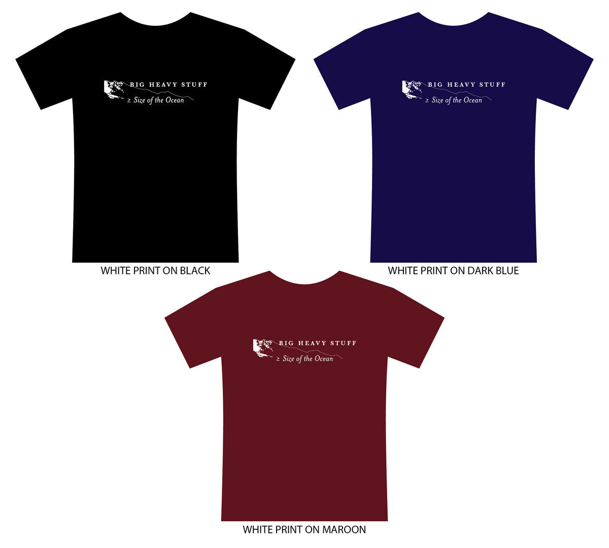 BIG HEAVY STUFF - SIZE OF THE OCEAN (MAROON) : 3XL - TSH