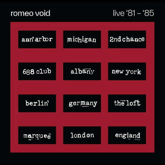 ROMEO VOID - BEST OF ROMEO VOID: LIVE 81-85 (2LP) - LP