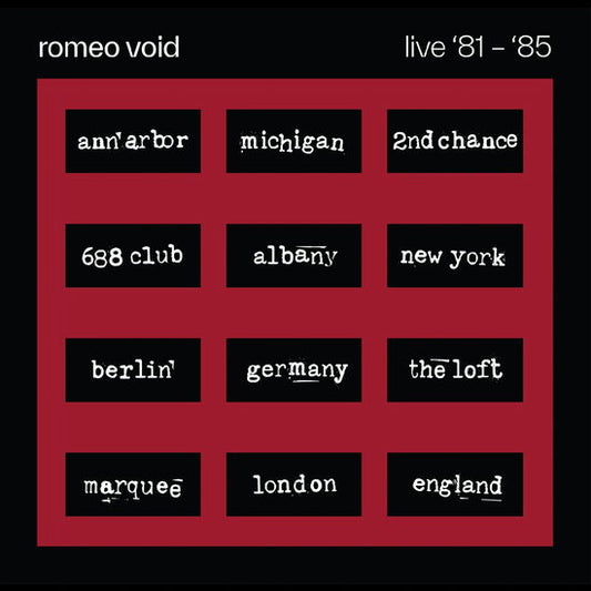 ROMEO VOID - BEST OF ROMEO VOID: LIVE 81-85 (2LP) - LP