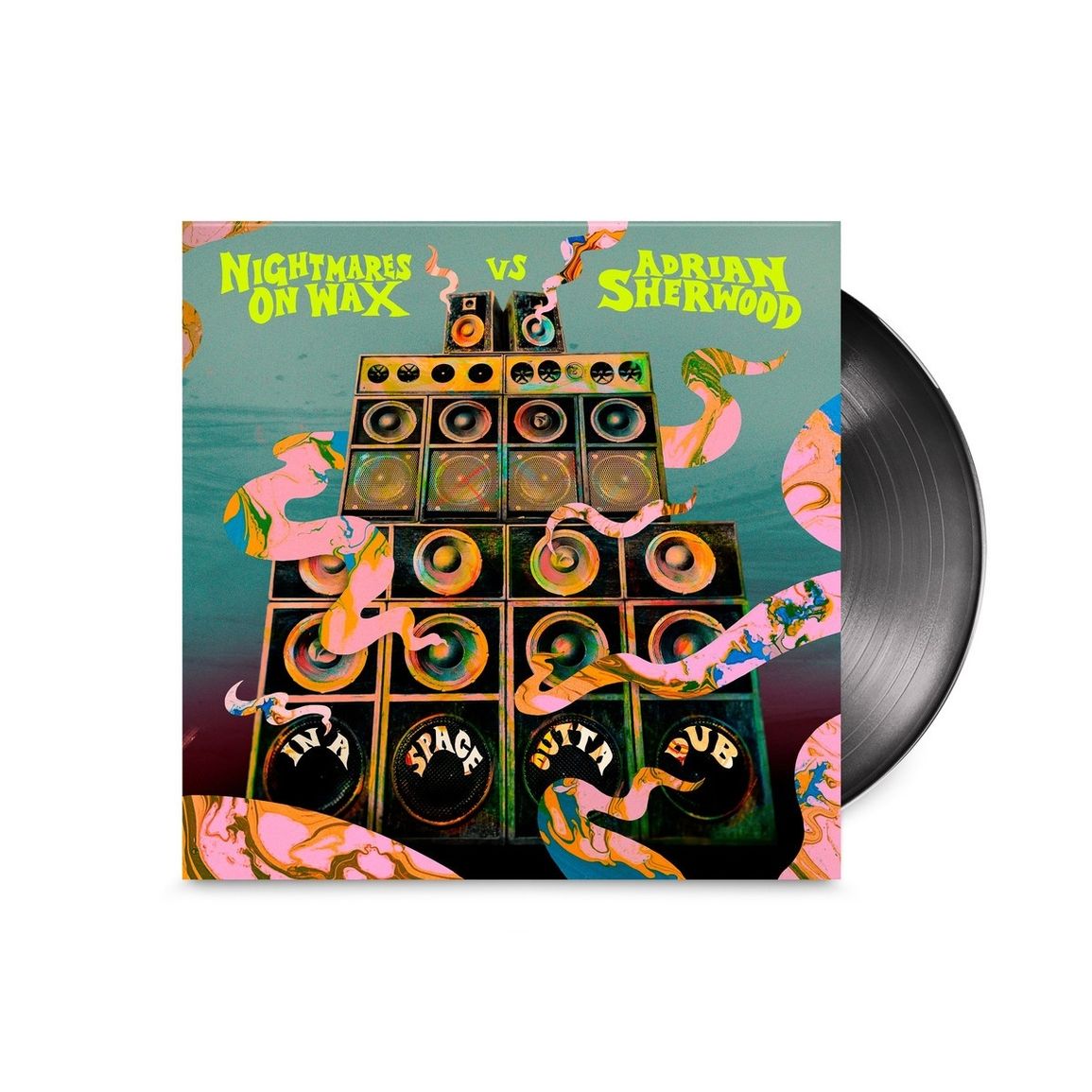 NIGHTMARES ON WAX VS ADRIAN SHERWOOD - IN A SPACE OUTTA DUB : BLACK VINYL - LP