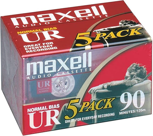 CASSETTES - MAXELL 5-PACK : UR-90 NORMAL BIAS AUDIO - CS