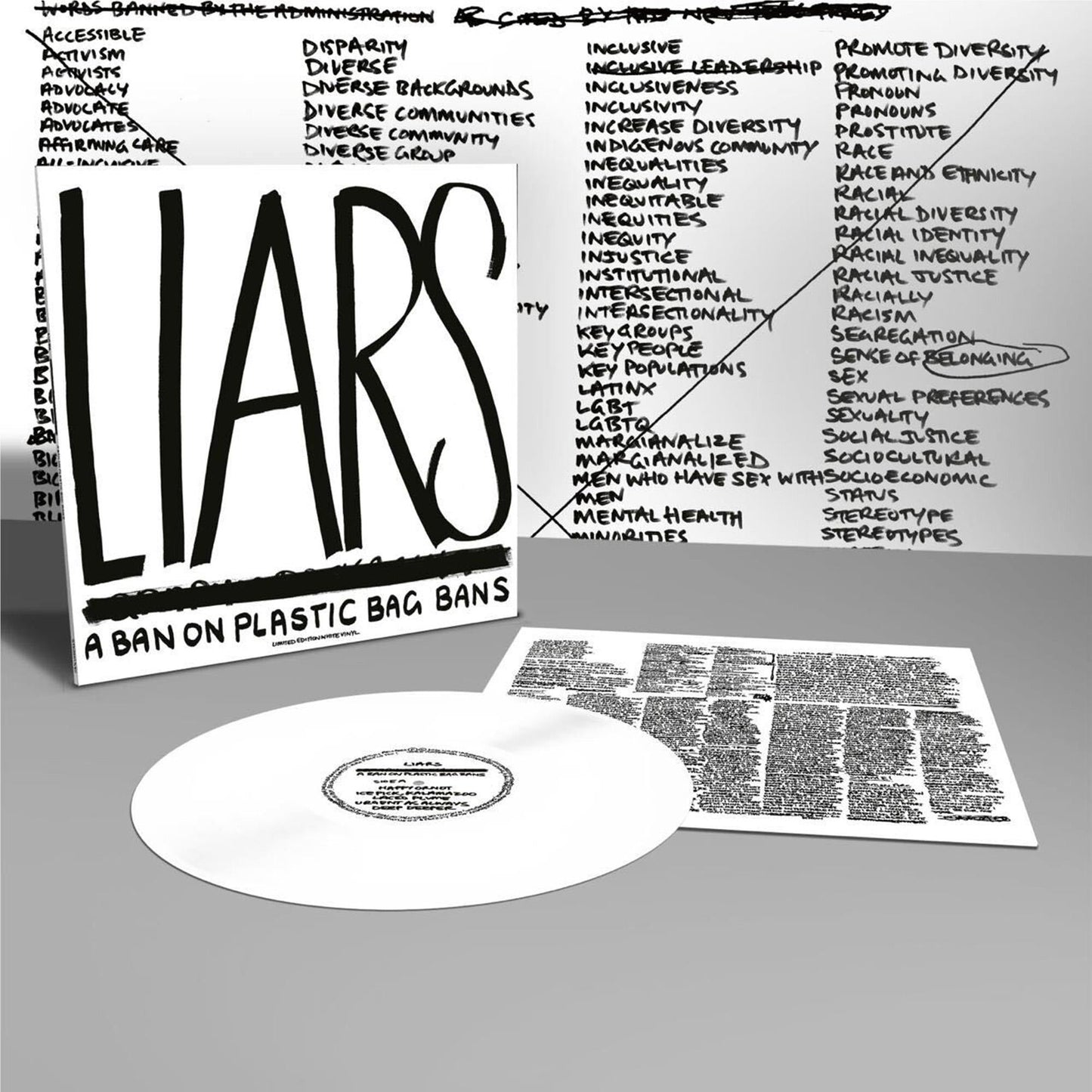 LIARS - BAN ON PLASTIC BAG BANS : WHITE VINYL - LP