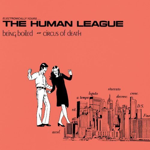 HUMAN LEAGUE - BEING BOILED: RED W/ WHITE SWIRL - LP