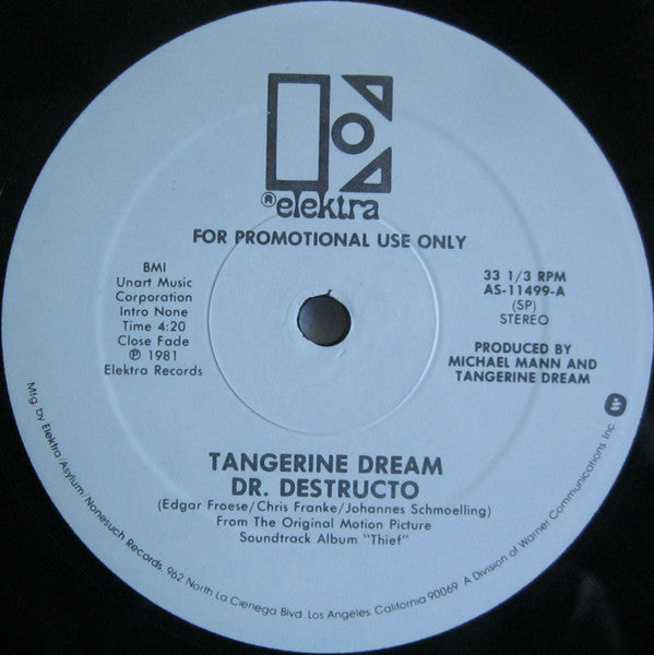 TANGERINE DREAM - DR DESTRUCTO (US WHITE LABEL 12") - 12