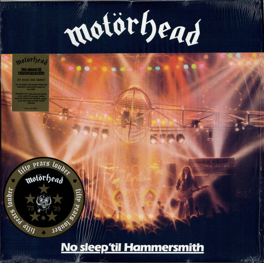 MOTORHEAD - NO SLEEP 'TIL HAMMERSMITH : YELLOW/BLACK - LP