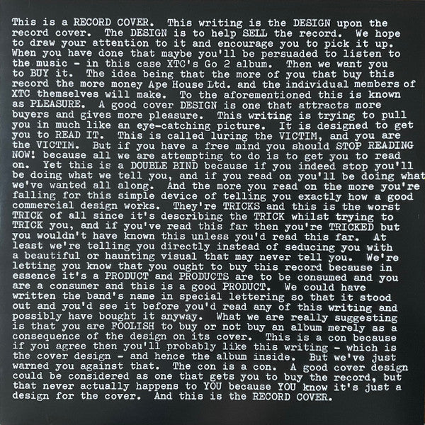 XTC - GO 2 / GO + (DUB MIXES) - LP