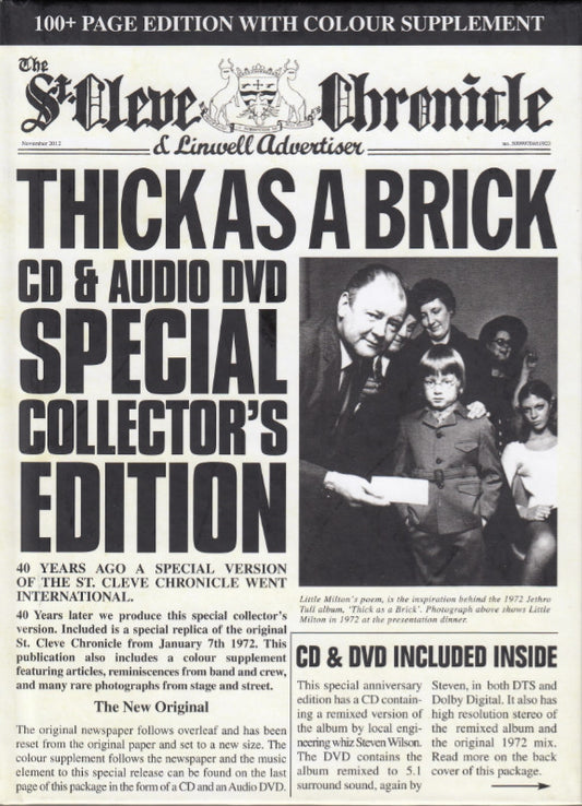 JETHRO TULL - THICK AS A BRICK : CD + DVD-A SET (2022) - CD