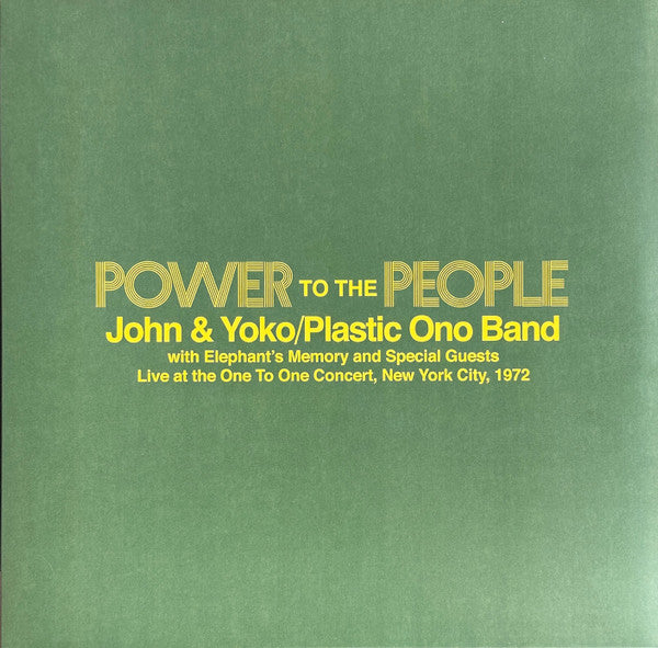 LENNON, JOHN / YOKO ONO / PLASTIC ... - POWER TO THE PEOPLE : LIVE (YELLOW) - LP