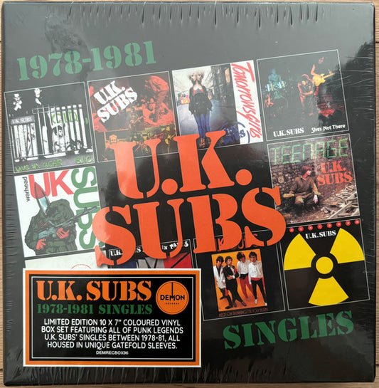 UK SUBS - 1978 - 1981 : SINGLES (10 X COLOURED 7") - 7