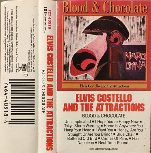 COSTELLO, ELVIS - BLOOD & CHOCOLATE (CASSETTE) - CS