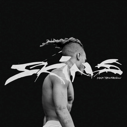 XXXTENTACION - SKINS : CLEAR WITH BLACK & BLUE SPLATTER - LP