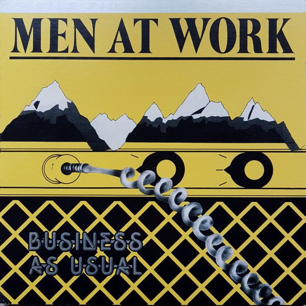 MEN AT WORK - BUSINESS AS USUAL : BLACK & YELLOW COVER - LP
