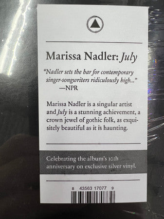 NADLER, MARISSA - JULY : SILVER VINYL (2024 REISSUE) - LP