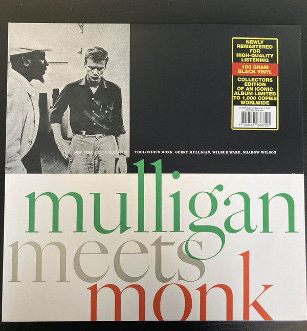 MONK, THELONIOUS & GERRY MULLIGAN - MULLIGAN MEETS MONK : 180 GRAM VINYL - LP