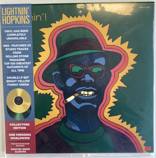 LIGHTNIN' HOPKINS - LIGHTNIN' (1969) : 2LP YELLOW / GREEN - LP