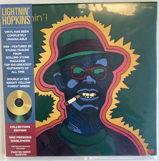 LIGHTNIN' HOPKINS - LIGHTNIN' (1969) : 2LP YELLOW / GREEN - LP