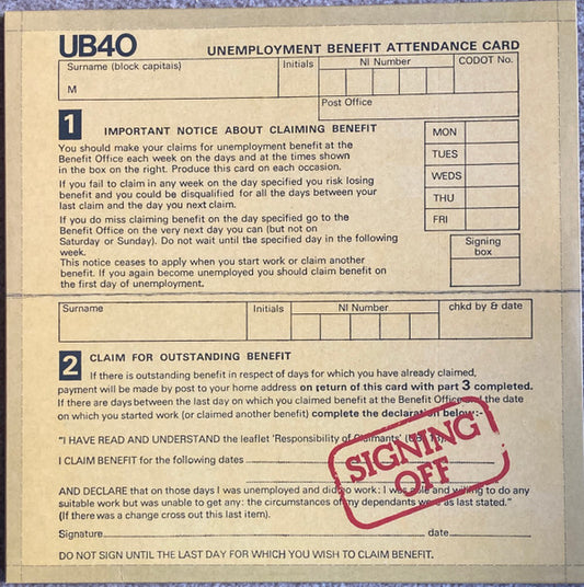 UB40 - SIGNING OFF : 2LP RED VINYL - LP