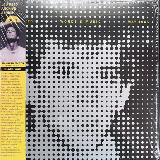 REED, LOU - WORDS & MUSIC, MAY 1965: BLACK VINYL - LP