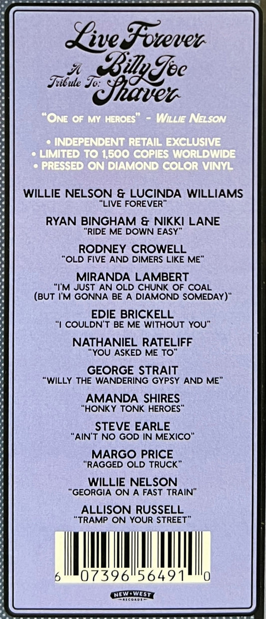 SHAVER, BILLY JOE / TRIBUTE - LIVE FOREVER : TRIBUTE TO BILLY JOE - LP