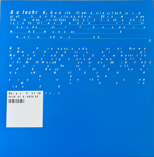 AUTECHRE - QUARISTICE : 2LP SET (2025 REISSUE) - LP