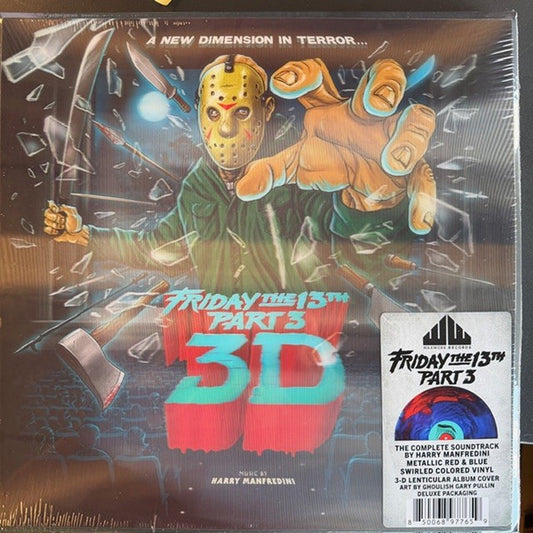 FRIDAY THE 13TH : PART III - SOUNDTRACK : RED & BLUE SWIRL 2LP SET - LP