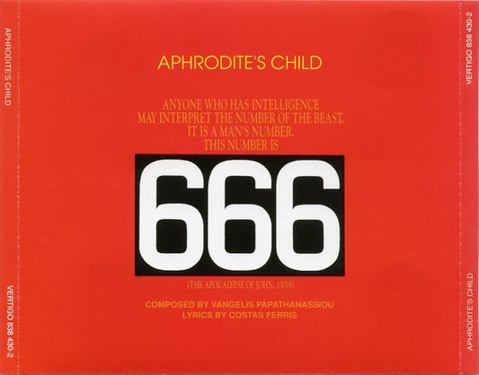 APHRODITE'S CHILD - 666 : 2CD SET - CD