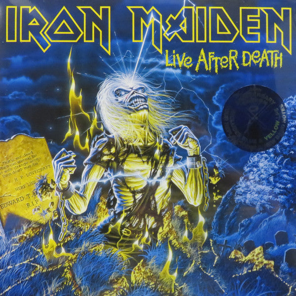 IRON MAIDEN - LIVE AFTER DEATH : BLUE & YELLOW 2LP SET - LP