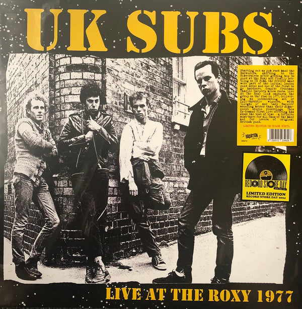 UK SUBS - LIVE AT THE ROXY 1977 : YELLOW VINYL - LP