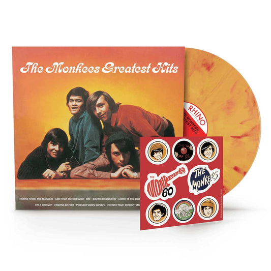 MONKEES - GREATEST HITS : YELLOW FLAME + STICKERS - LP