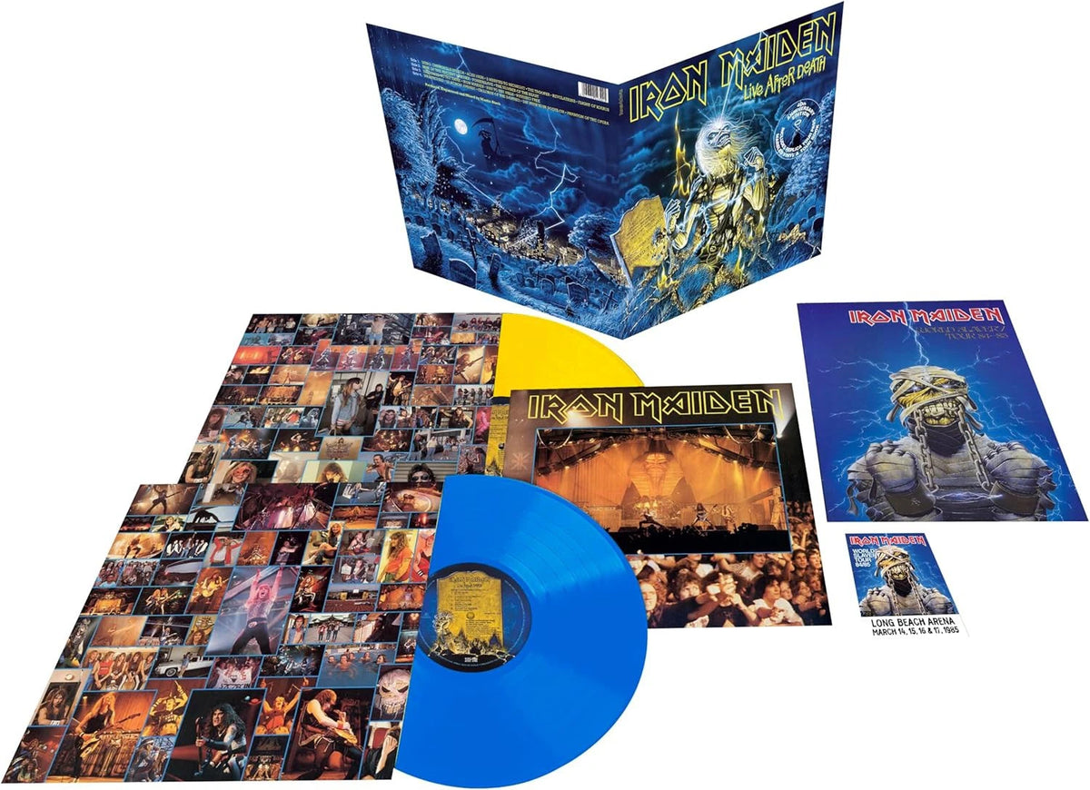 IRON MAIDEN - LIVE AFTER DEATH : BLUE & YELLOW 2LP SET - LP