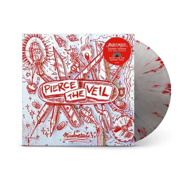 PIERCE THE VEIL - MISADVENTURES : SILVER W/RED SPLATTER - LP