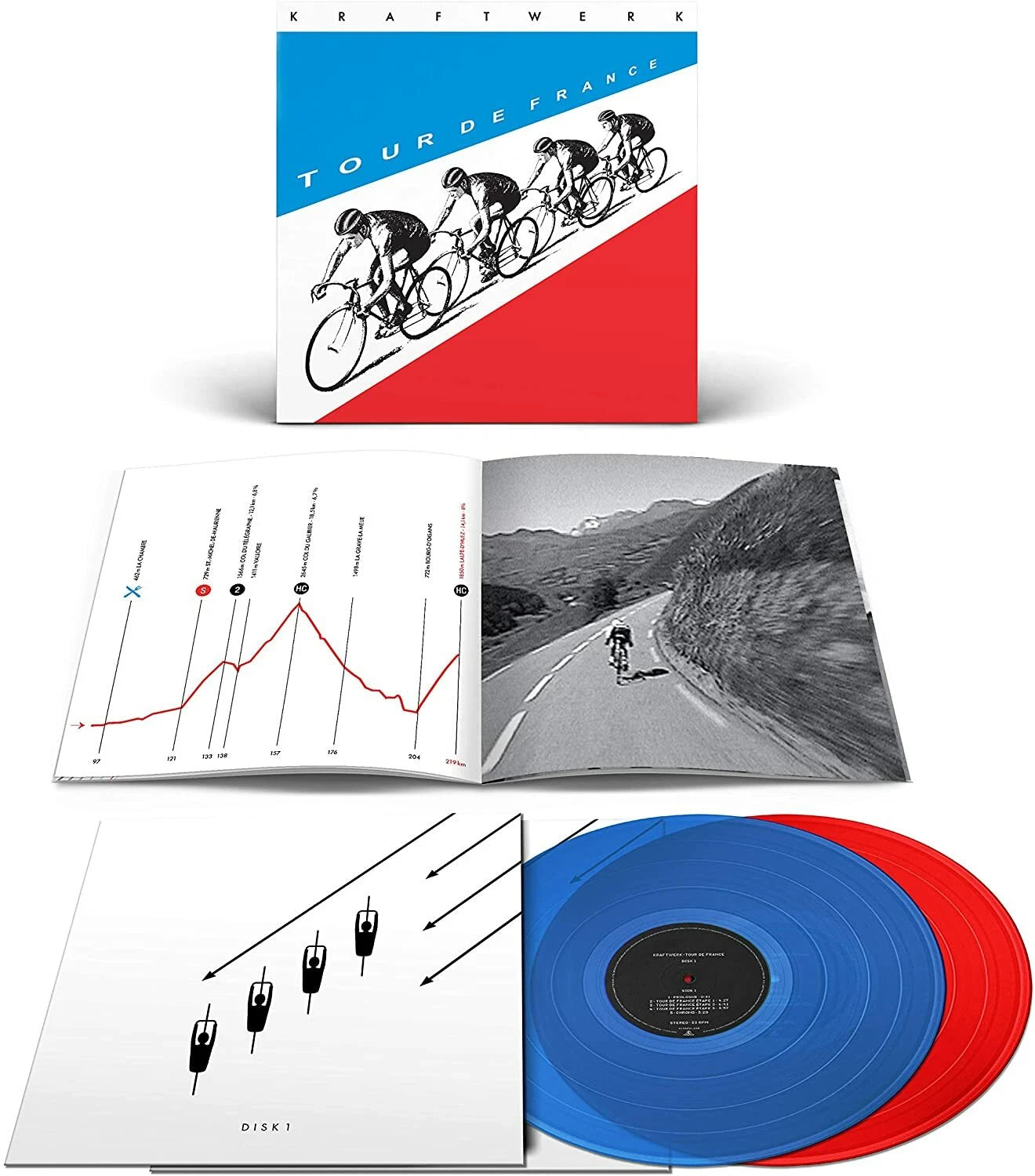 KRAFTWERK - TOUR DE FRANCE: 2LP RED & BLUE + BOOKLET - LP